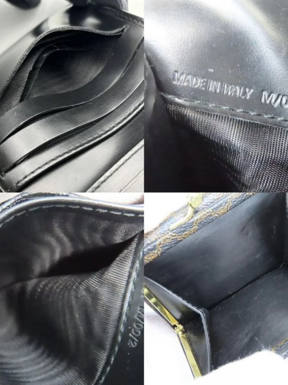 Celine Trifold Wallet Macadam Leather Brown Black Clasp Compact - Picture 9 of 9